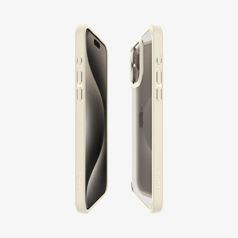ACS07209 - iPhone 15 Series Ultra Hybrid Case in Natural Titanium showing the back